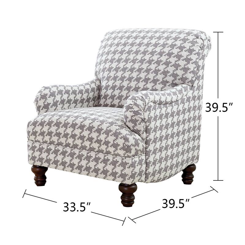 Fabric Upholstered Accent Chair with Recessed Arms