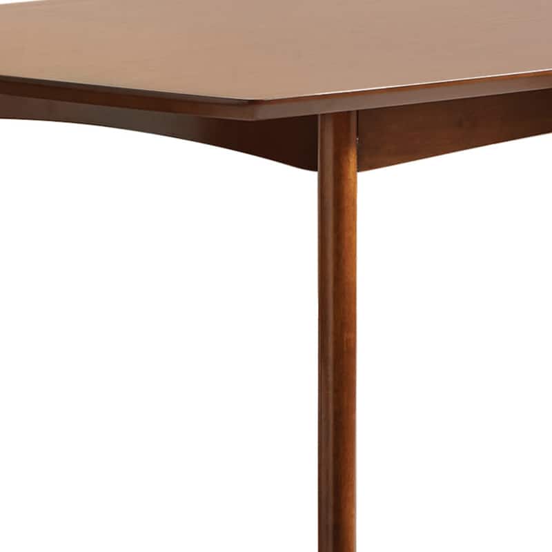 Mid-century Modern Wooden Dining Table, Dark Walnut Brown
