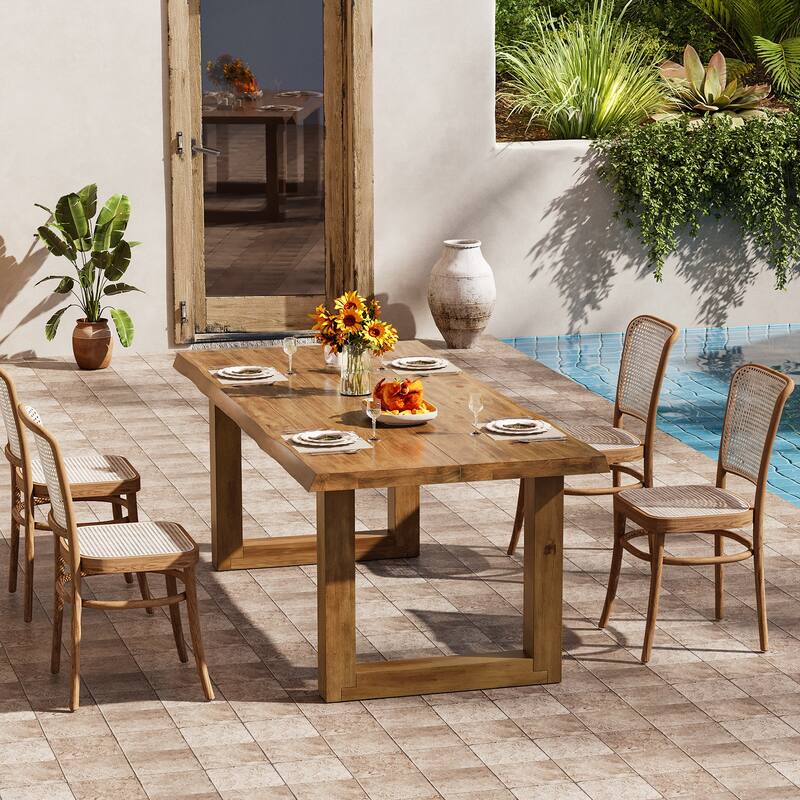 63 Inch Solid Wood Dining Table for 6, Farmhouse Rectangle Kitchen Table - 31.5" D x 62.99" W x 29.53" H