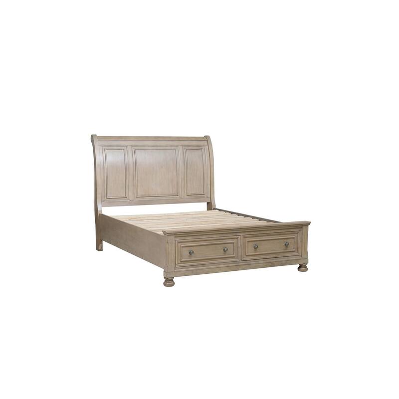 Donald 4 Piece Gray Modern Sleigh Storage Platform Bedroom Set