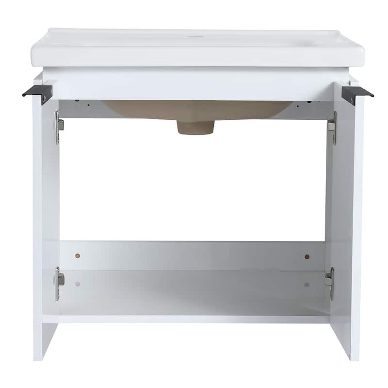Bathroom Vanity With Sink In 24/36/48/60/72/84 Inch, Floating Bathroom Vanity With Soft Close Door and Shelf