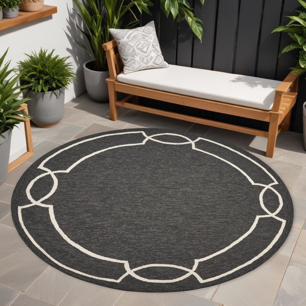 Ansis Pure & Simple Weather Resistant Timeless Grace Hand-Woven Round Outdoor Rug - 7' Round