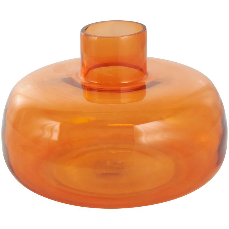 Blue, Green or Orange Glass Round Vase with Varying Shapes and Sizes (Set of 3)