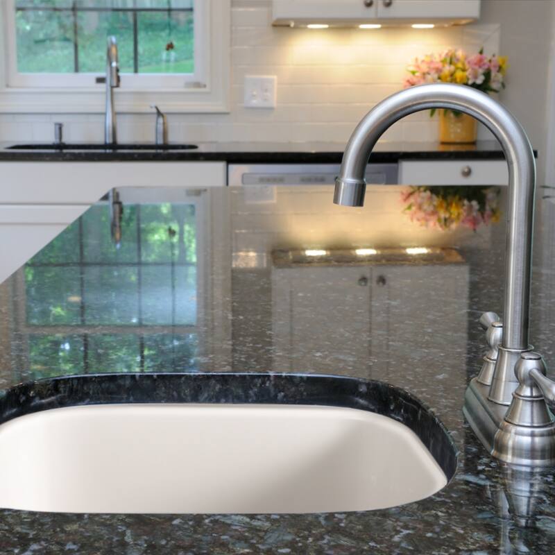 Houzer Platus 18-7/8" Undermount Single Basin Fireclay Bar Sink