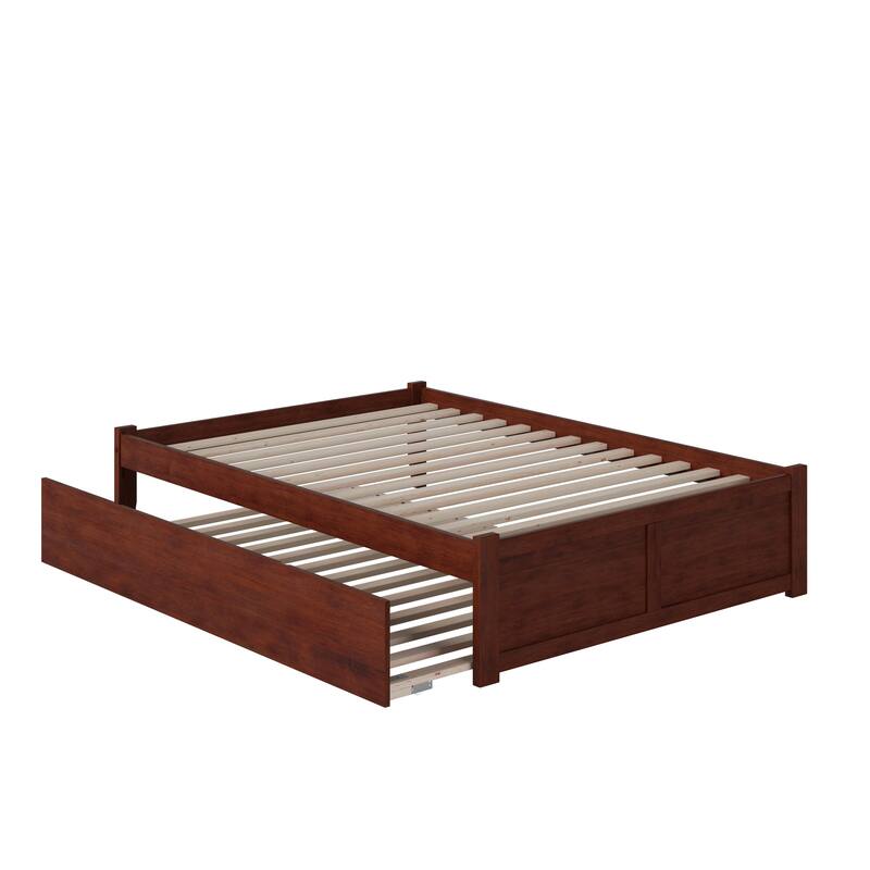 AFI Concord Full Platform Bed with Footboard & Full Trundle