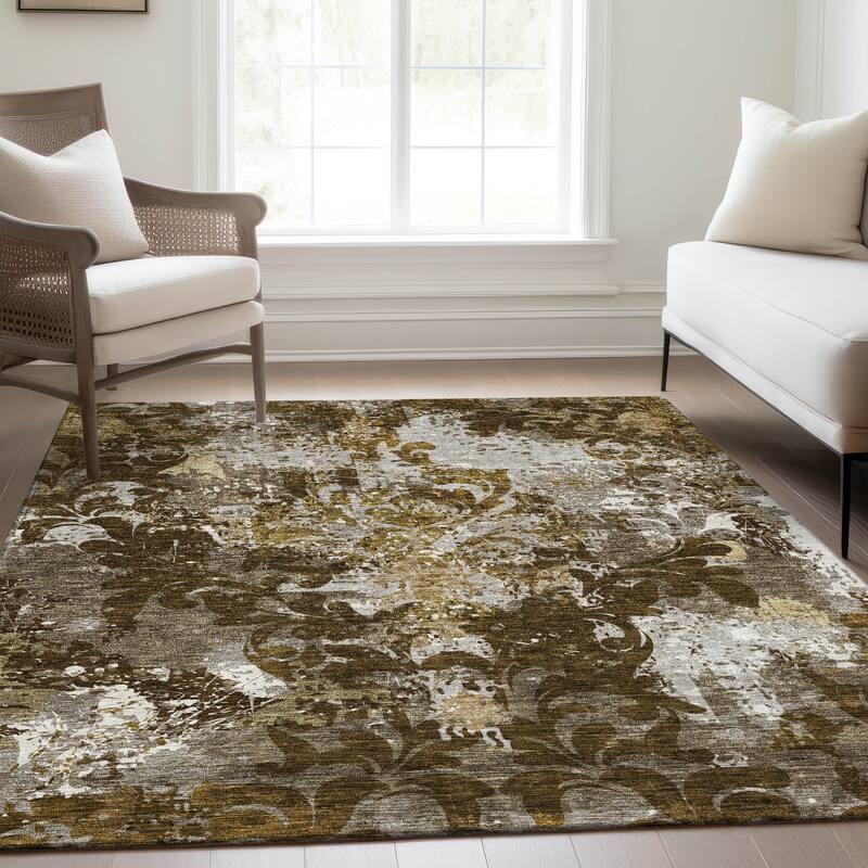 Premium Washable Super Soft Traditional Damask Mayfield Rug