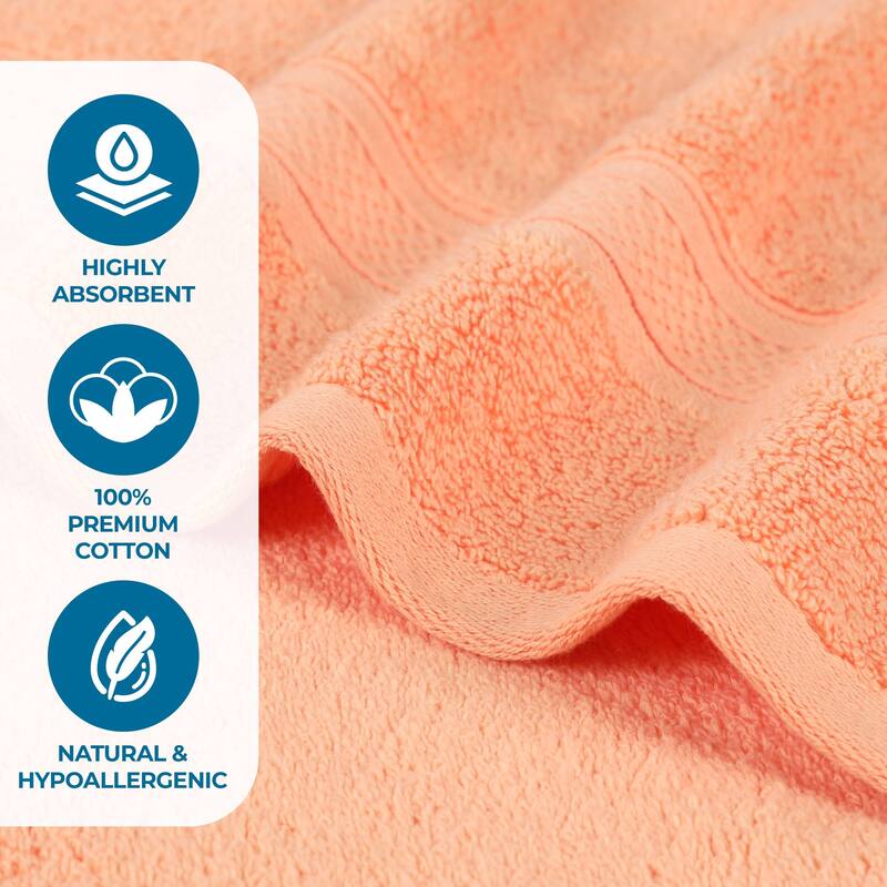 Superior Chevron Zero Twist Solid and Jacquard Cotton 8 Piece Towel Set