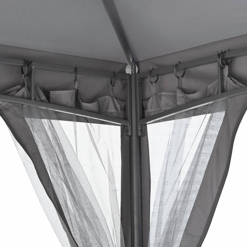 Outdoor Gazebo Tent with Double Roof, Mosquito Netting & Patio Canopy