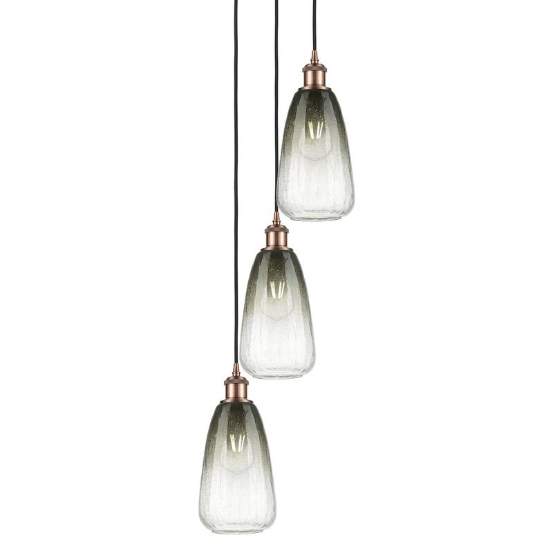 Innovations Lighting 113B-3P-40-13 Brookhaven Almond Pendant - Antique Copper / Slate