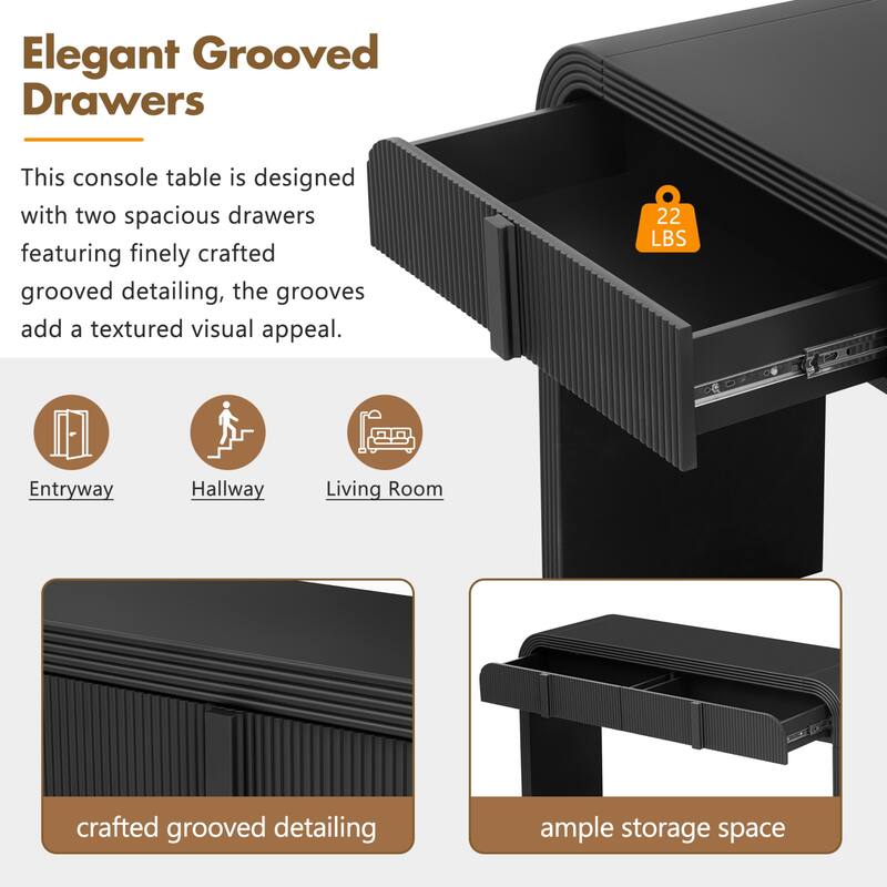 Smooth Surface Entry Table with Adjustable Legs