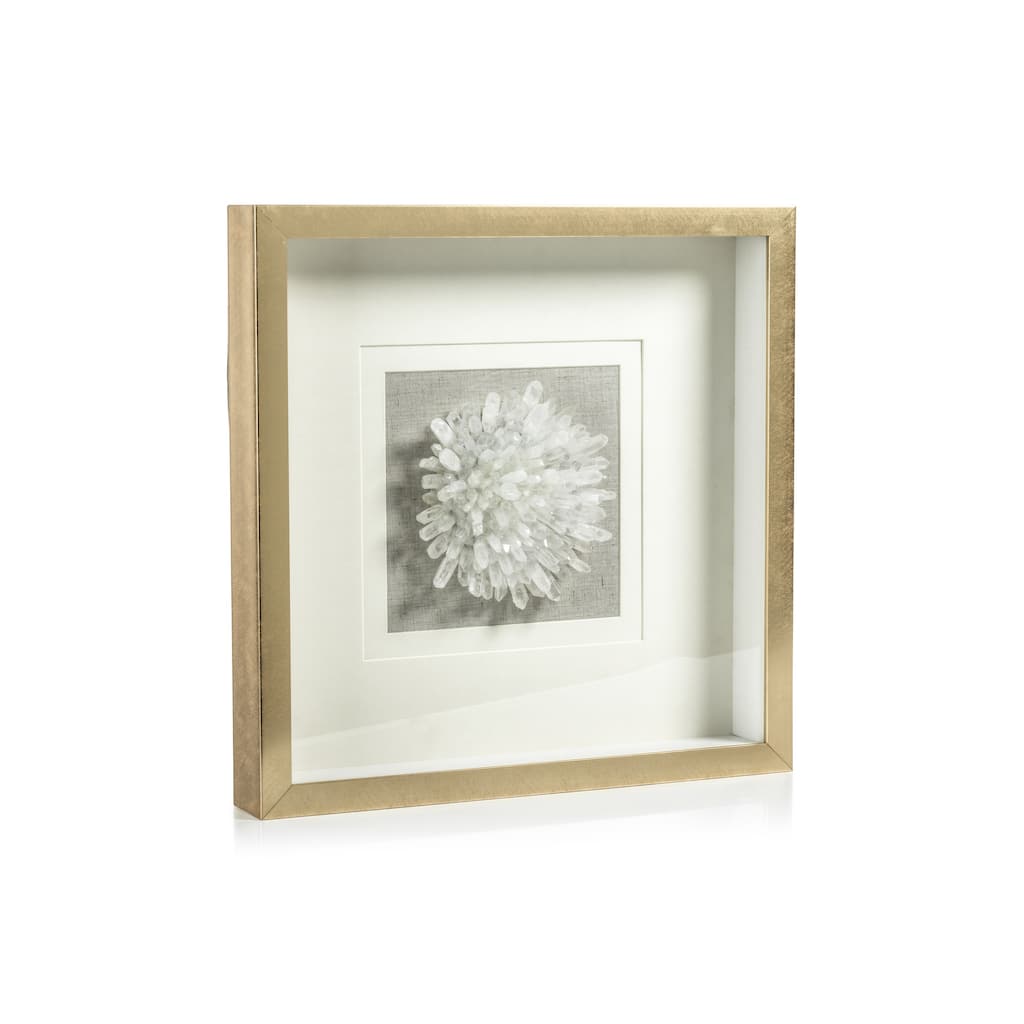 Carey Gold Framed Crystal Flower Wall Décor