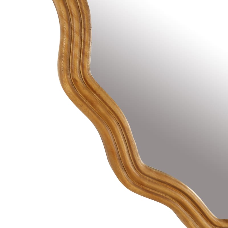 Azalea Park 24" Natural Wood Curvy Circle Wall Mirror