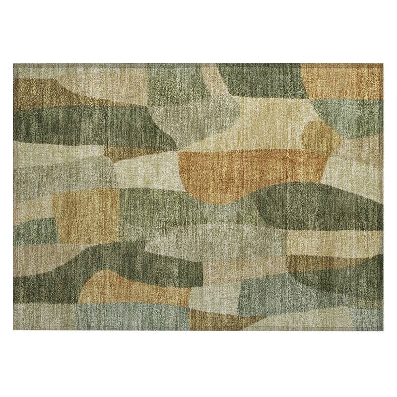 Machine Washable Indoor/ Outdoor Contemporary Layers Chantille Rug