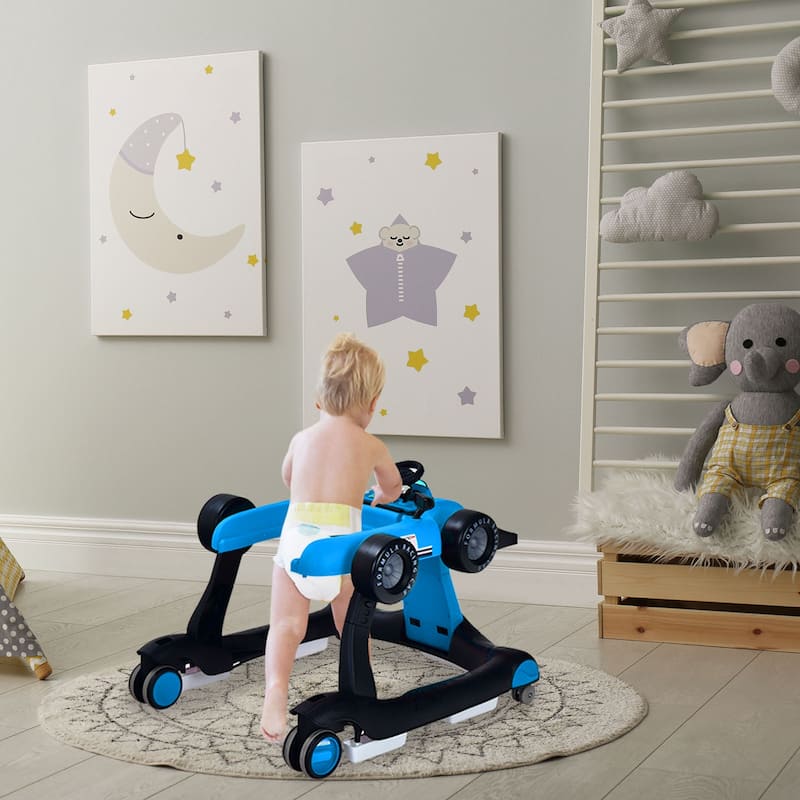5-in-1 Baby Walker with Adjustable Height and Speed for Boys Girls 6-18 Months - Multi