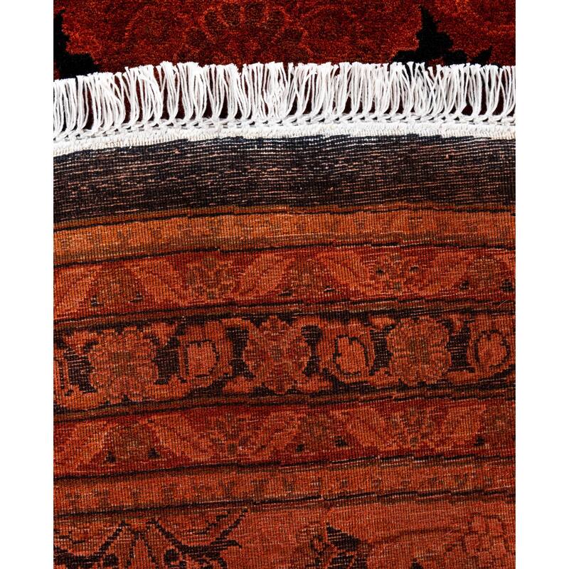 Overdyed One-of-a-Kind Hand-Knotted Area Rug - Orange - 12' 1" x 12' 1"