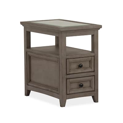 Magnussen Home Paxton Place Dovetail Grey Chairside End Table - 15''W x 24''D x 24''H