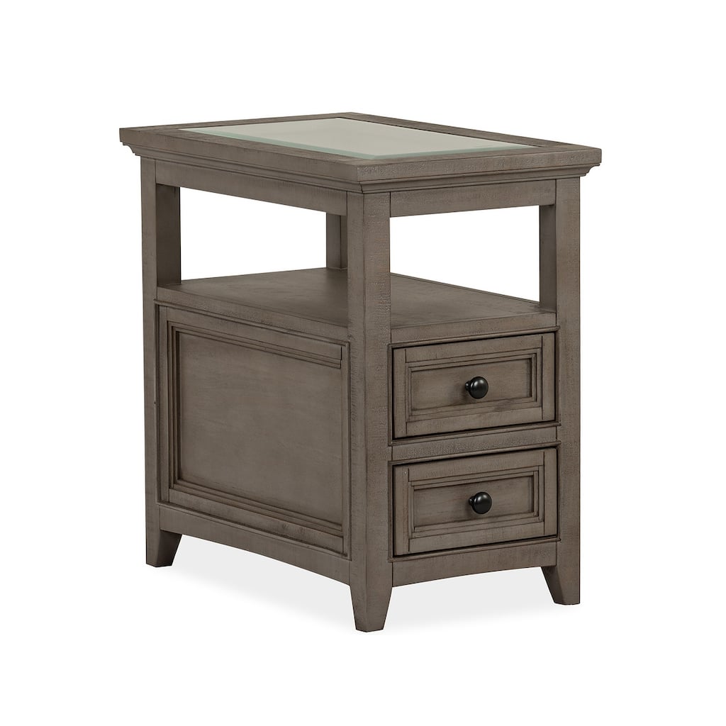 Magnussen Home Paxton Place Dovetail Grey Chairside End Table - 15''W x 24''D x 24''H