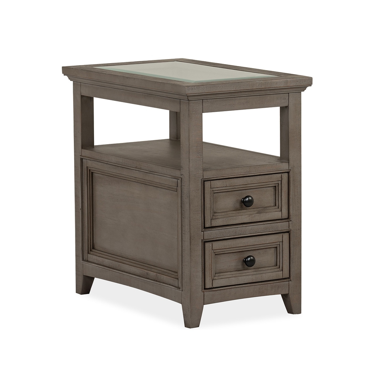 Magnussen Home Paxton Place Dovetail Grey Chairside End Table - 15''W x 24''D x 24''H