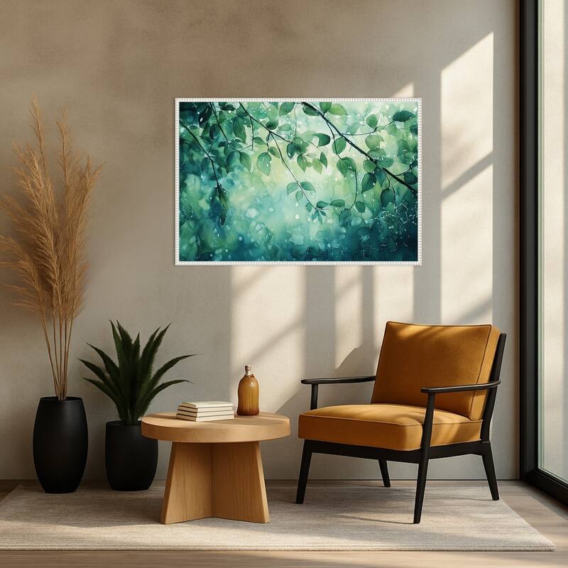The Forest Greens by Tradelink inhouse artist Framed Canvas Wall Art Print