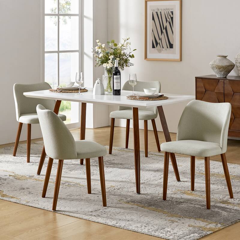 Melisa Solid Wood Dining Chair Set of 4 by HULALA HOME - Beige