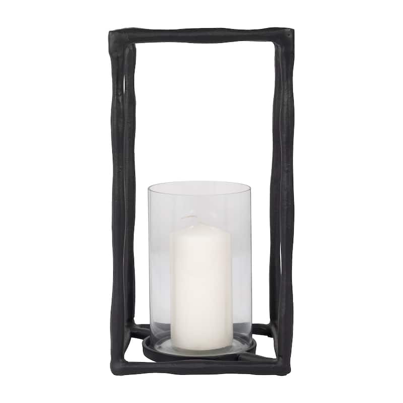 Sagebrook Home Metal, Open Square Hurricane Candle Holder - 8" x 8" x 16"