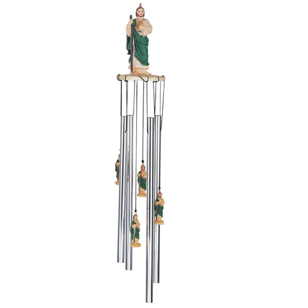 Lbk Furniture Figurine Round Top 23" Saint Jude Wind Chime For Indoor And Outdoor Hanging Decoration Garden Patio Porch Balcony