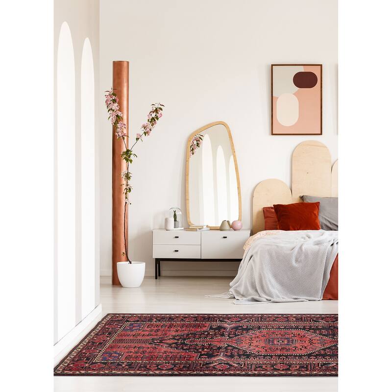 ECARPETGALLERY Hand-knotted Anatolian Vintage Black, Red Wool Rug - 4'10 x 10'6