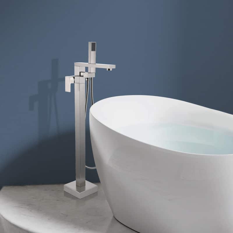 Topcraft Floor Mounted Bathtub Filler with Handheld Showerhead