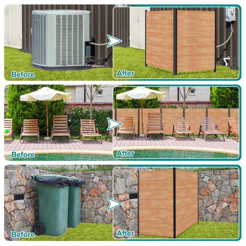 Outdoor Privacy Fence 36 in.W x 44 in.H Air Conditioner Fence, 2-Panel