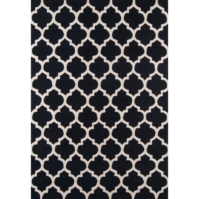 Momeni Geo Hand Hooked Polyester Contemporary Geometric Area Rug - 3'6" x 5'6" - Black - Runner/Rectangle