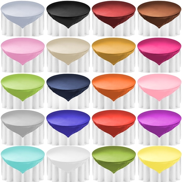 Lann's Linens - Satin Overlay Table Topper - 72" Square. Opens flyout.