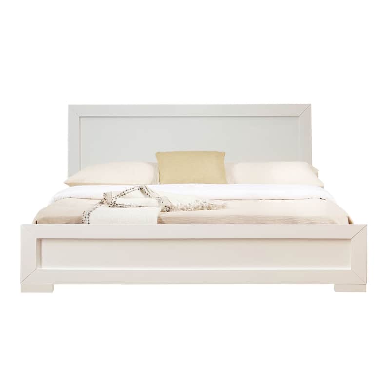 Trent Wooden Platform Bed - White - Full