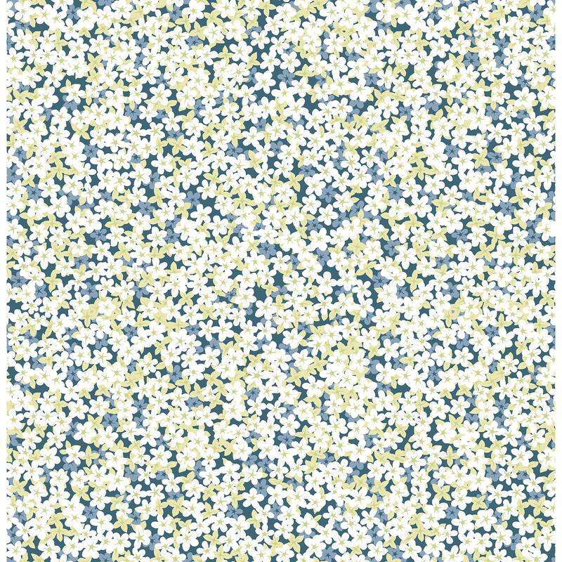 A-Street Prints Giverny Blue Miniature Floral Wallpaper