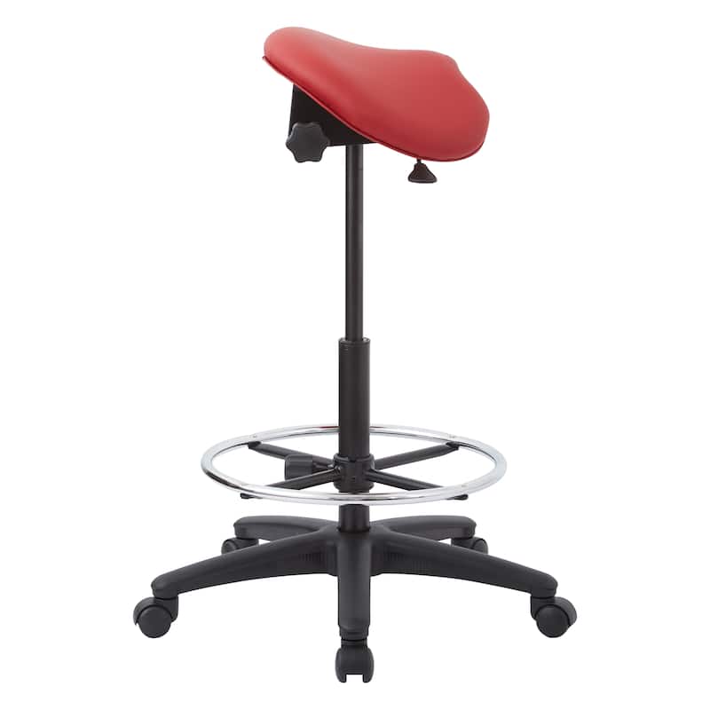 Backless Stool with Height-adjustable Saddle Seat