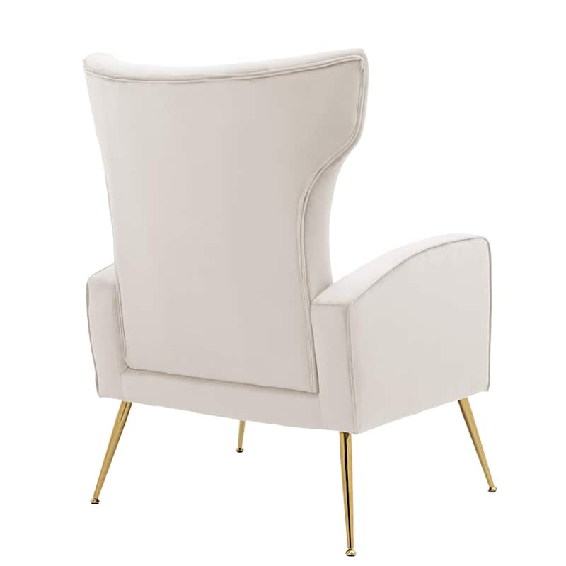 Velvet Wingback Accent Chairs with Metal Legs for Living Room