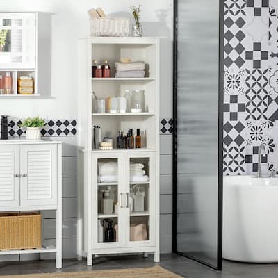 Bathroom Storage Cabinet Freestanding Linen Tower Skincare Cabinet