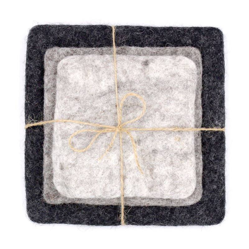 Wool Coaster Set of 3 Dia 5.85 - A - MULTI