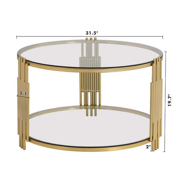 dimension image slide 0 of 3, Modern Black Mirror Coffee Table with Gold Finish & Lower Shelf by Harper&Bright Designs