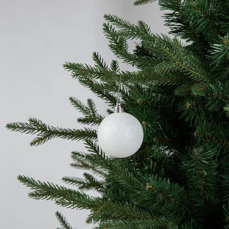 Glitzhome 36pcs Christmas Tree Silver Large Ball Shatterproof Ornaments
