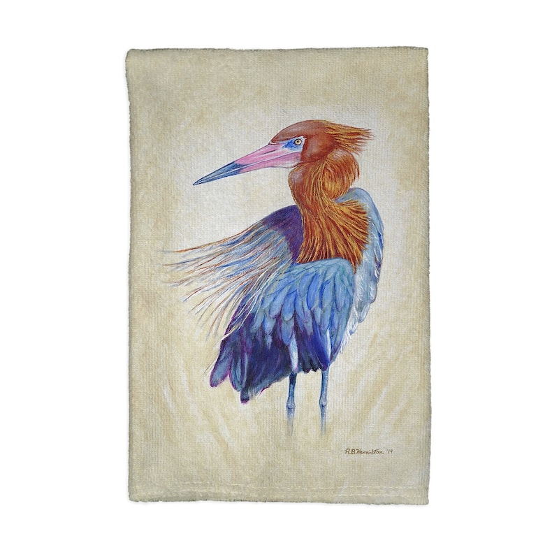 Reddish Egret Portrait Kitchen Towel - 16x25