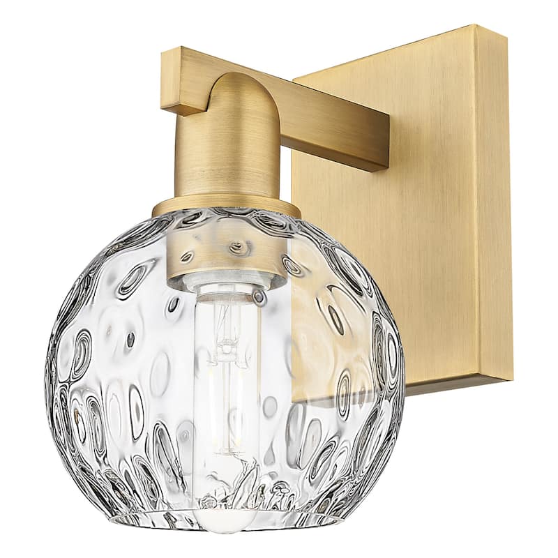 Innovations Lighting 716-1W-10-6 Athens Water Glass Sconce Athens - Brushed Brass / Clear Water Glass