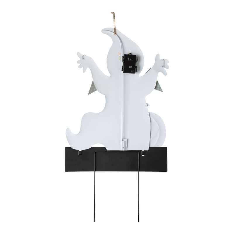 Glitzhome Halloween LED Ghost Cat Pumpkin Nutcracker Yard Stakes Standing Sign Hanging Decor