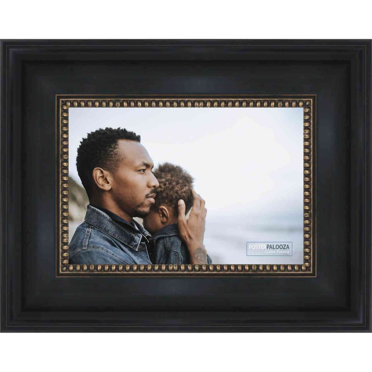15x11 Traditional Black Complete Wood Picture Frame with UV