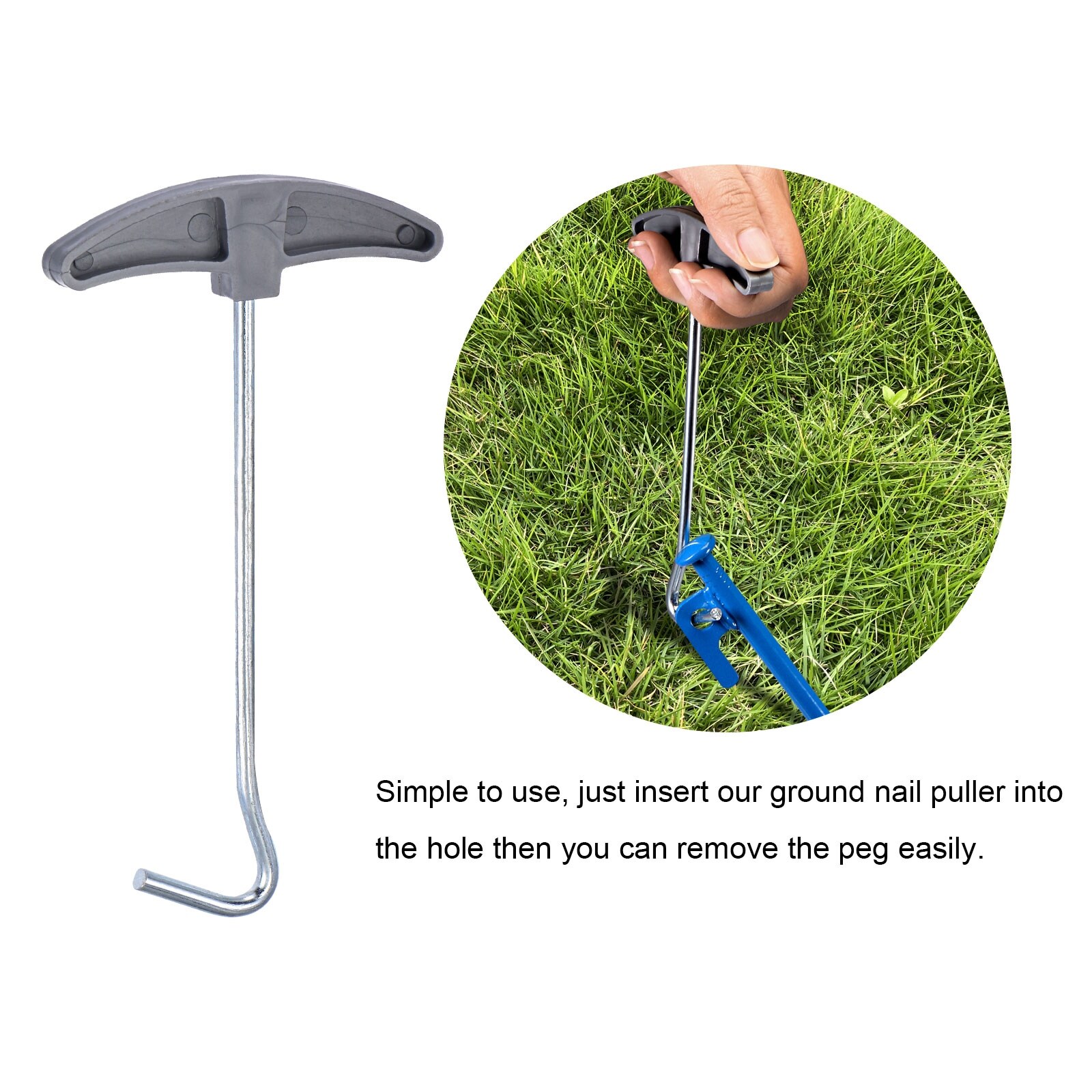 Tent Peg Ground Hook Puller Steel Ground Stake Extractor Remover
