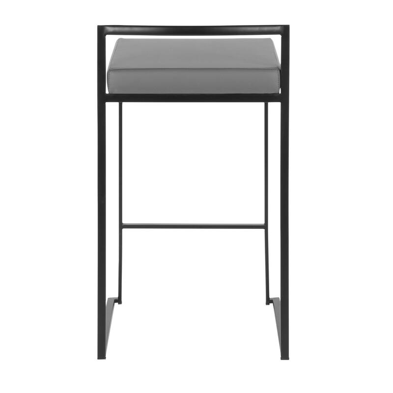 Porch & Den Forrest Contemporary Black Stackable Fully Welded Counter Stool (Set of 2)