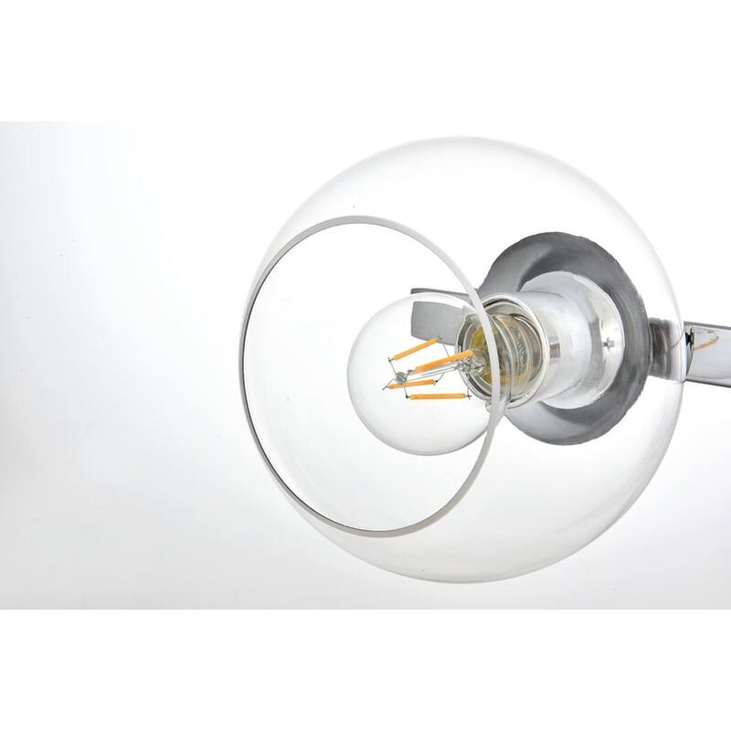 Roger 1 Light Black and Clear Bath Sconce