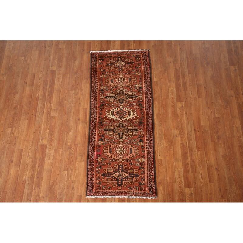 Gharajeh Persian Vintage Area Rug Hand-Knotted Wool Carpet - 2'6"x 6'1"