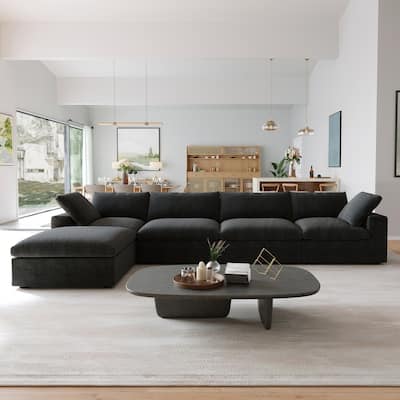 L Shape Couches for Living Room, Modern Modular Convertible Sectional Sofa Couch with Removable Cushion Covers