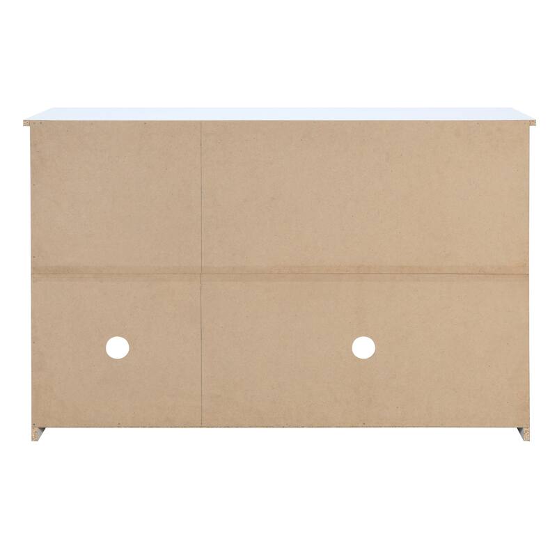 Oval Rattan Doors Sideboard with Adjustable Shelves