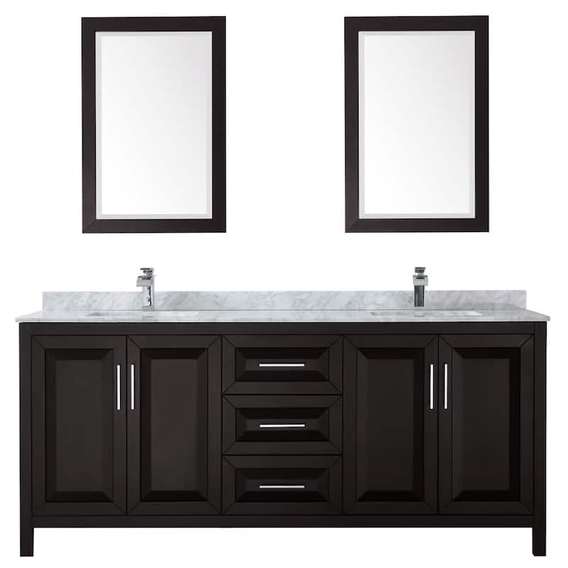 Wyndham Collection Daria 80" Free Standing Double Vanity Set with MDF